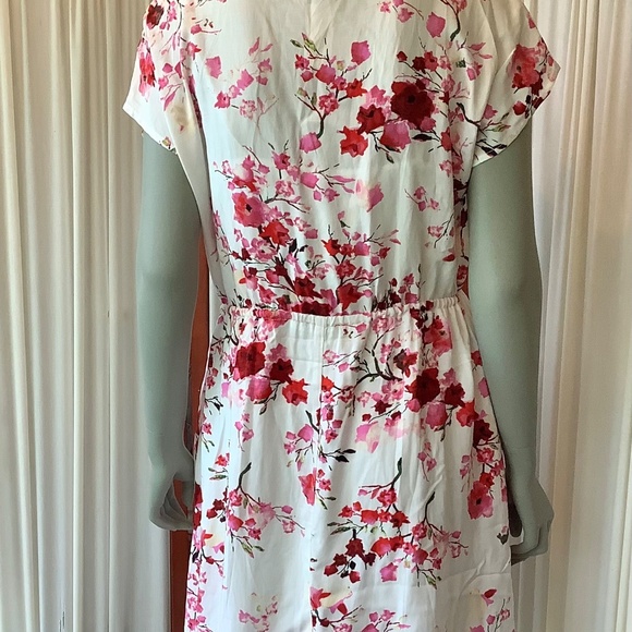 Magnolia Boutique Lined Sundress Cinched Waist V-Neck Rose Pattern NWT Small - Picture 5 of 10